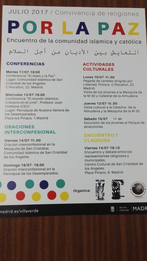Ha concluido la I SEMANA RELIGIONES POR LA PAZ EN SAN CRISTÓBAL